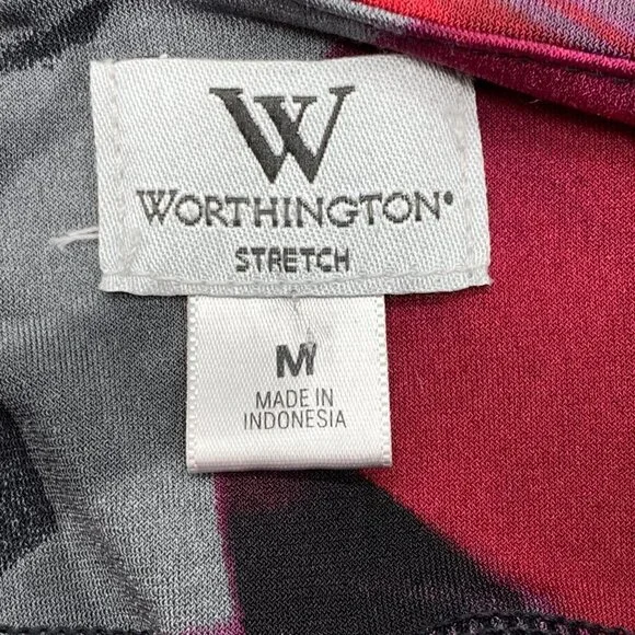 🎉Worthington Stretch Red, Maroon & Black Top - Picture 4 of 6